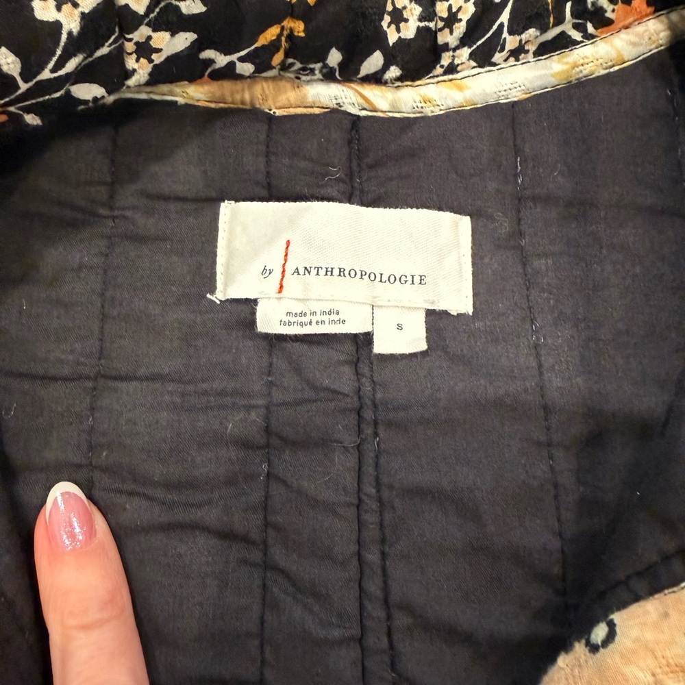 Anthropologie Jacket Patchwork Quilted Jacket Floral Boho Coat Size S - Picture 8 of 14